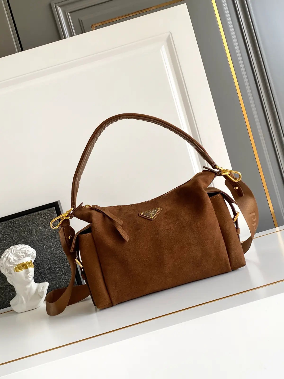 Prada Suede Shoulder Bag image 1