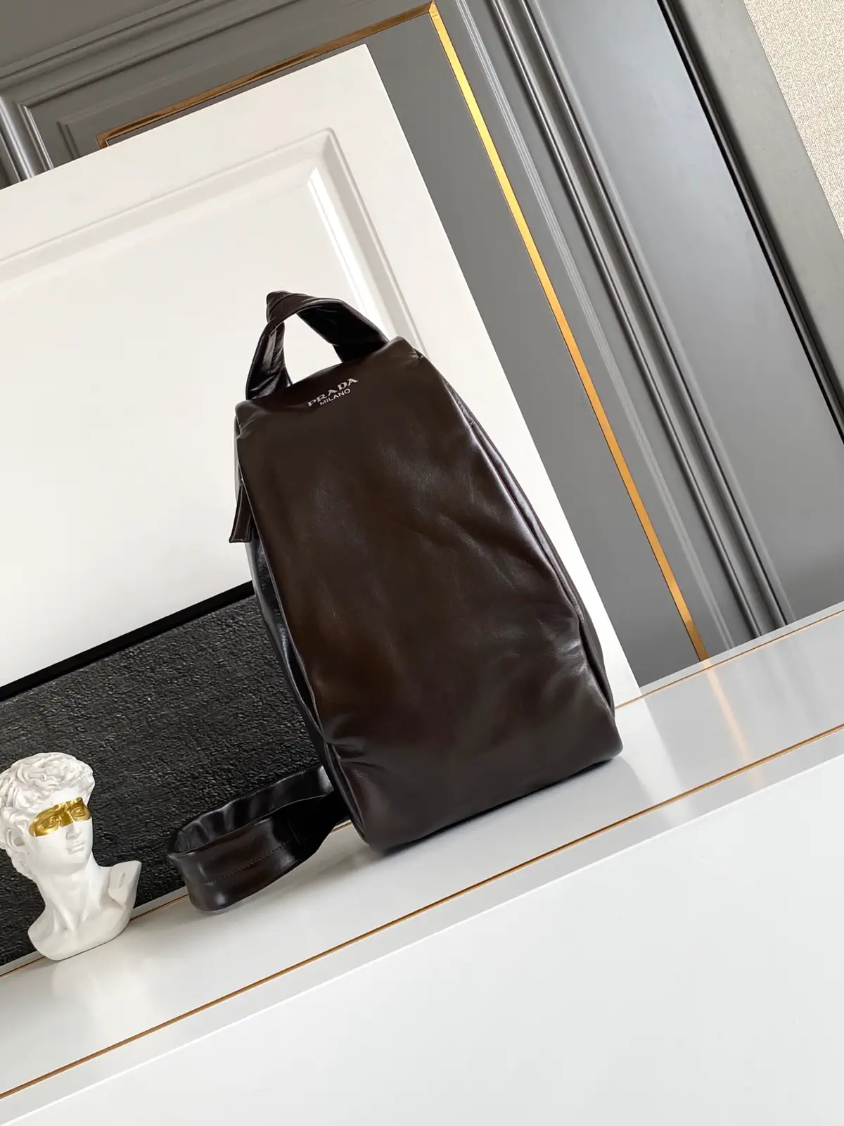 Prada Distressed Leather Crossbody Bag image 1