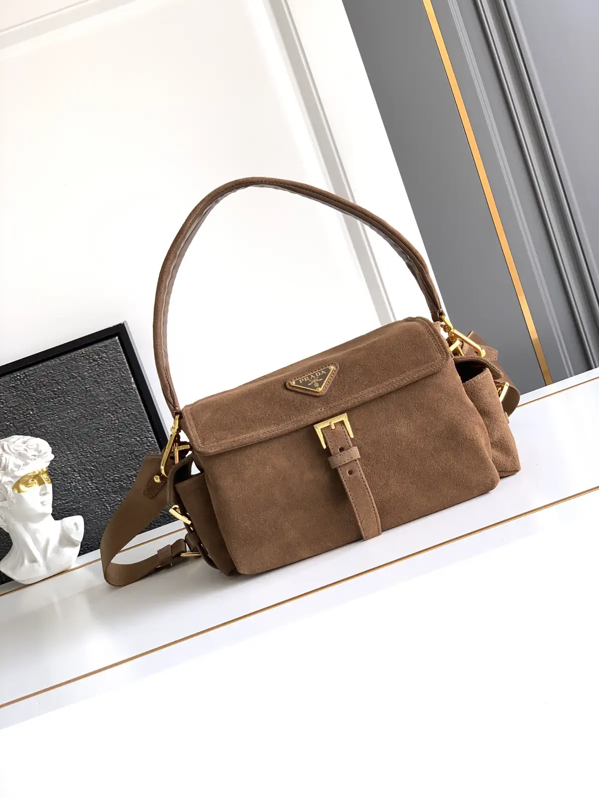 Prada Suede Shoulder Bag image 1