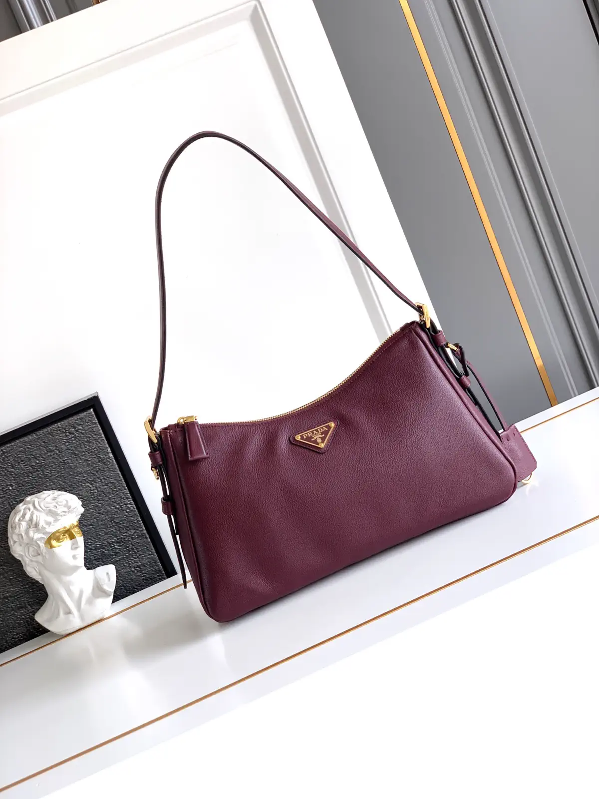 Prada Leather Hobo Shoulder Bag image 1