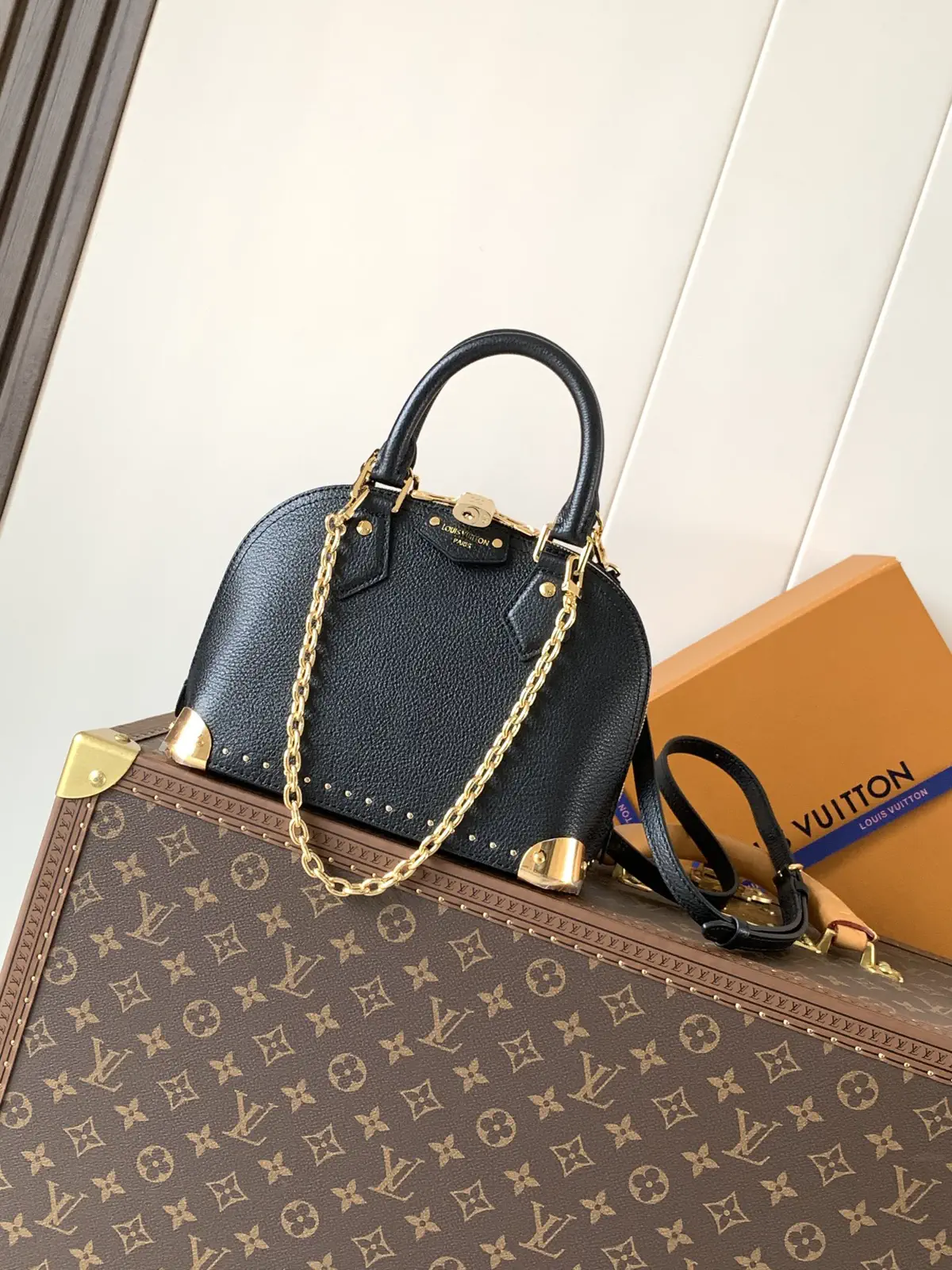 Louis Vuitton Black Alma Trunk BB Top Handle Bag image 1