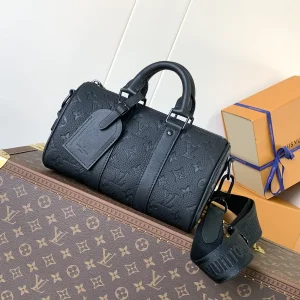Louis Vuitton Black Taurillon Monogram Mini Keepall Bag image 1
