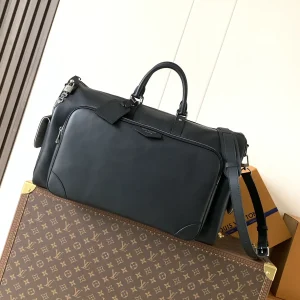 Louis Vuitton Black Leather Keepall Cargo Bandoulière 50 Duffle Bag image 1