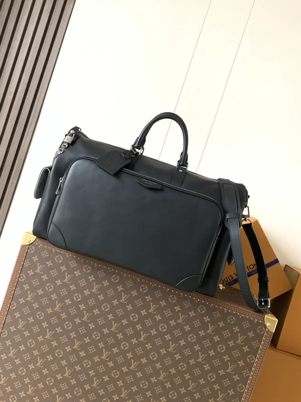 Louis Vuitton Black Leather Keepall Cargo Bandoulière 50 Duffle Bag image 1