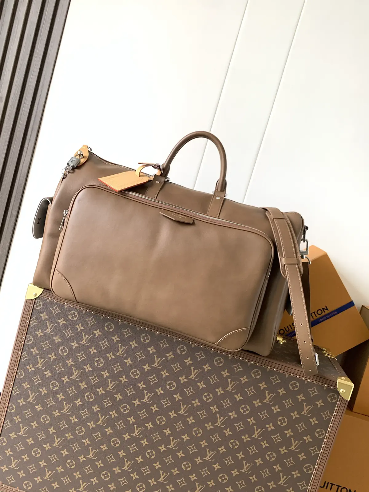 Louis Vuitton Brown Leather Duffle Bag image 1