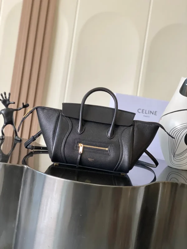 CELINE Black Leather Top Handle Bag image 1