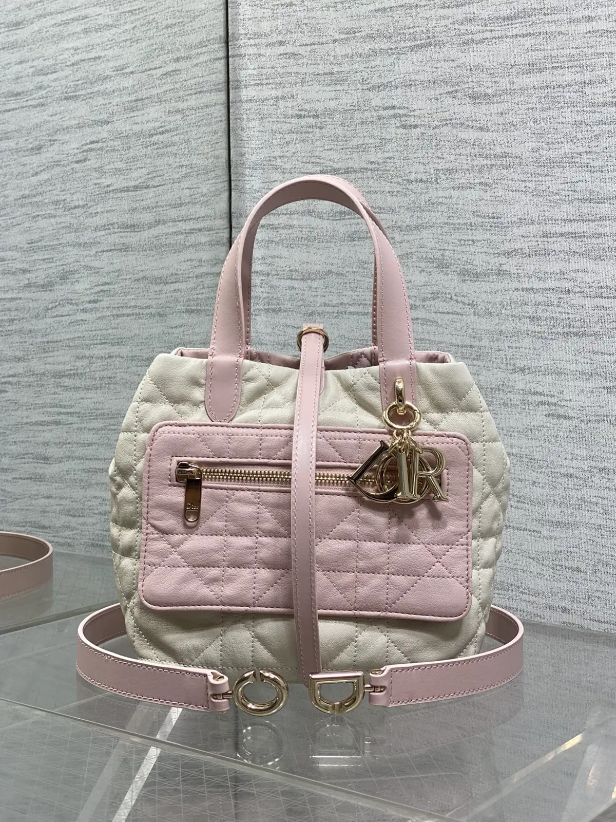 Dior Two-Tone Quilted Top Handle Bag image 1