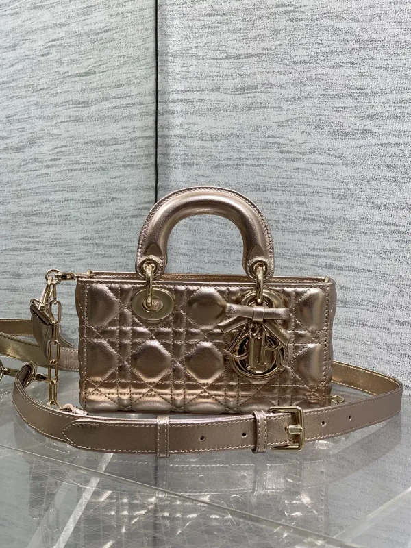 Dior Metallic Quilted Mini Top Handle Bag image 1