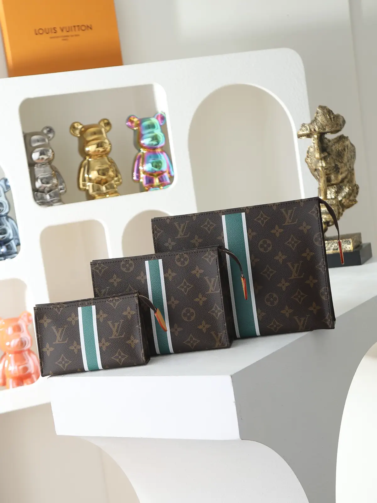 Louis Vuitton Trio Monogram Toiletry Bag Set image 1