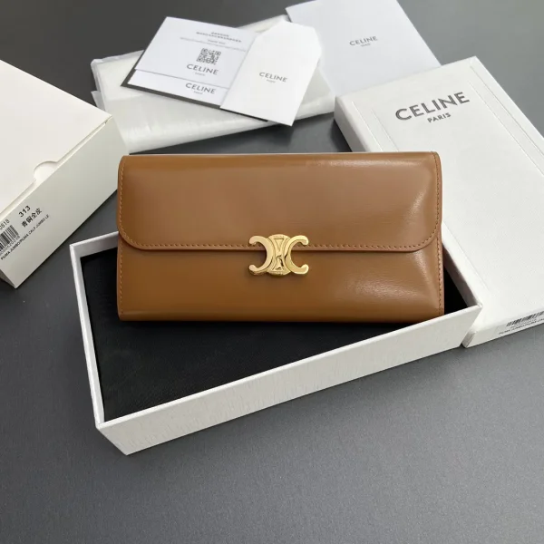 CELINE Triomphe Shiny Calfskin Wallet image 1