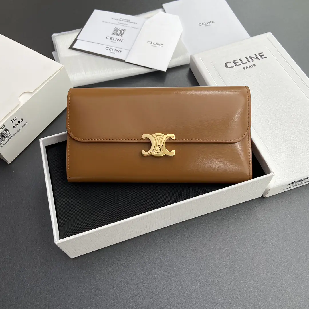 CELINE Triomphe Shiny Calfskin Wallet image 1