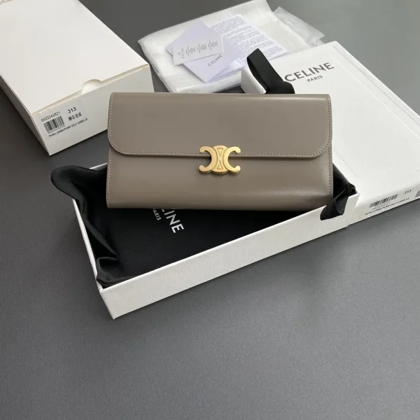 CELINE Triomphe Shiny Calfskin Wallet image 1