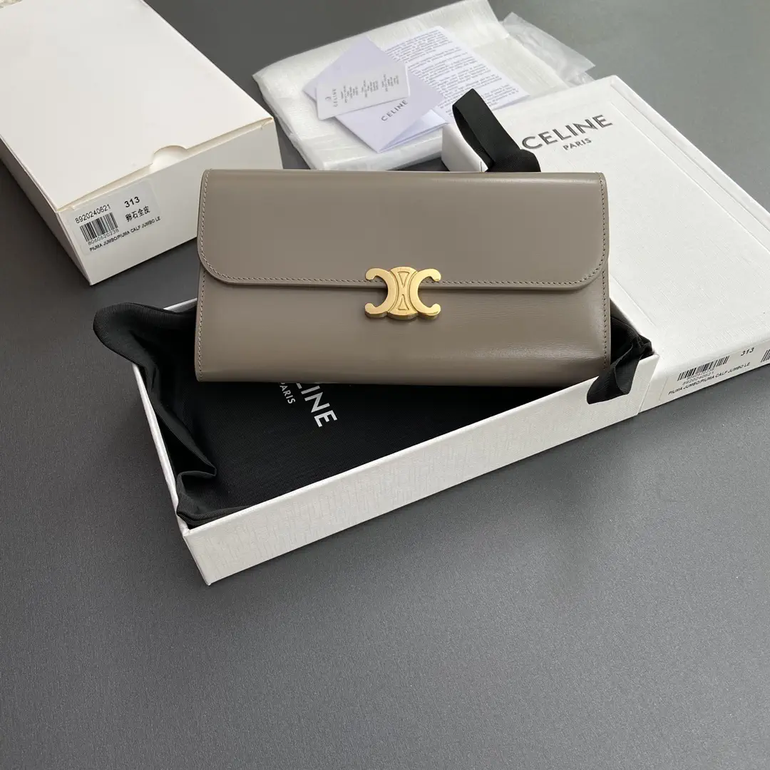 CELINE Triomphe Shiny Calfskin Wallet image 1