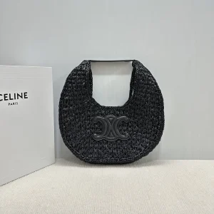 CELINE Black Woven Hobo Shoulder Bag image 1