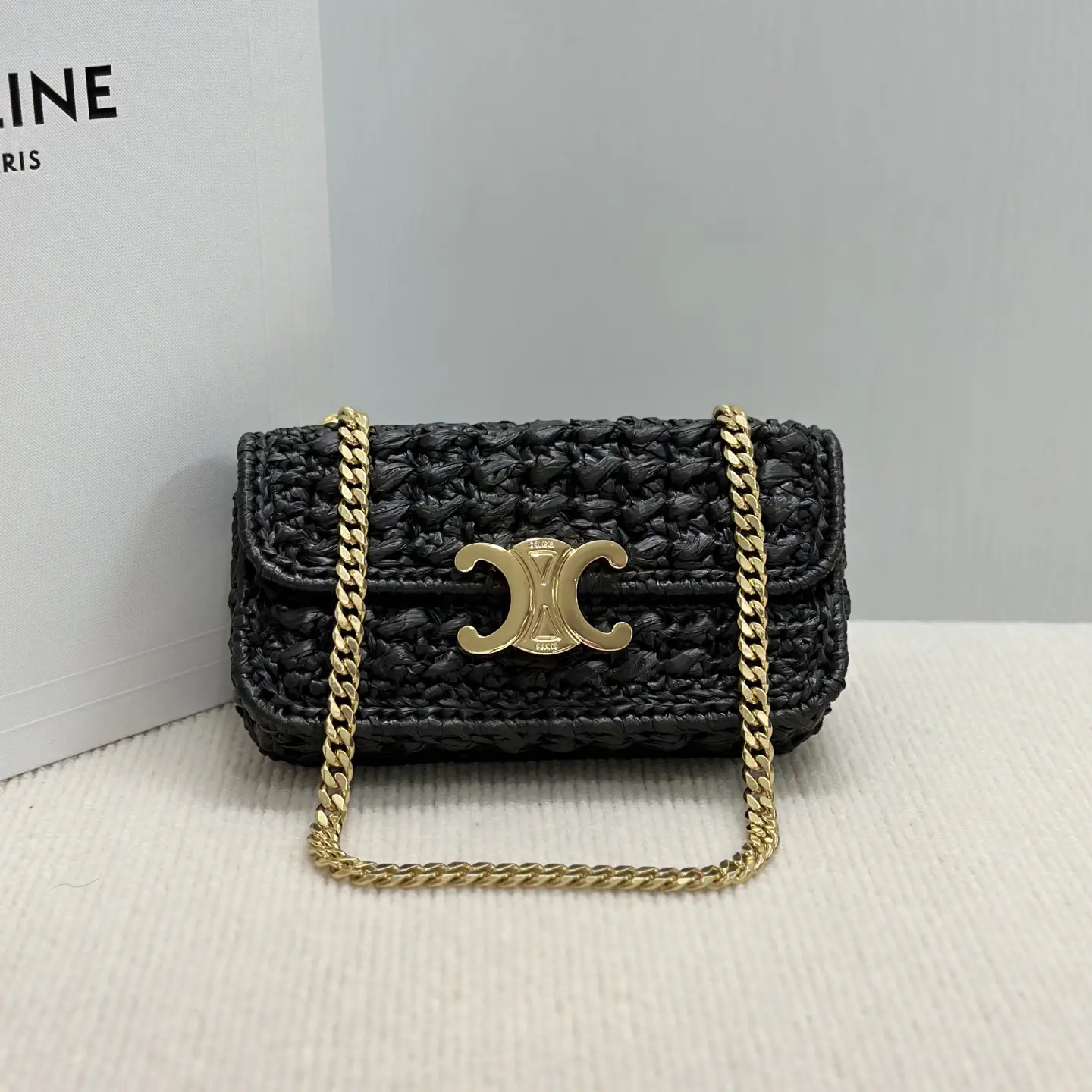 CELINE Triomphe Woven Chain Shoulder Bag image 1