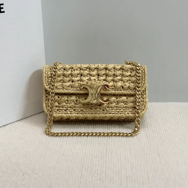 CELINE Woven Triomphe Chain Shoulder Bag image 1