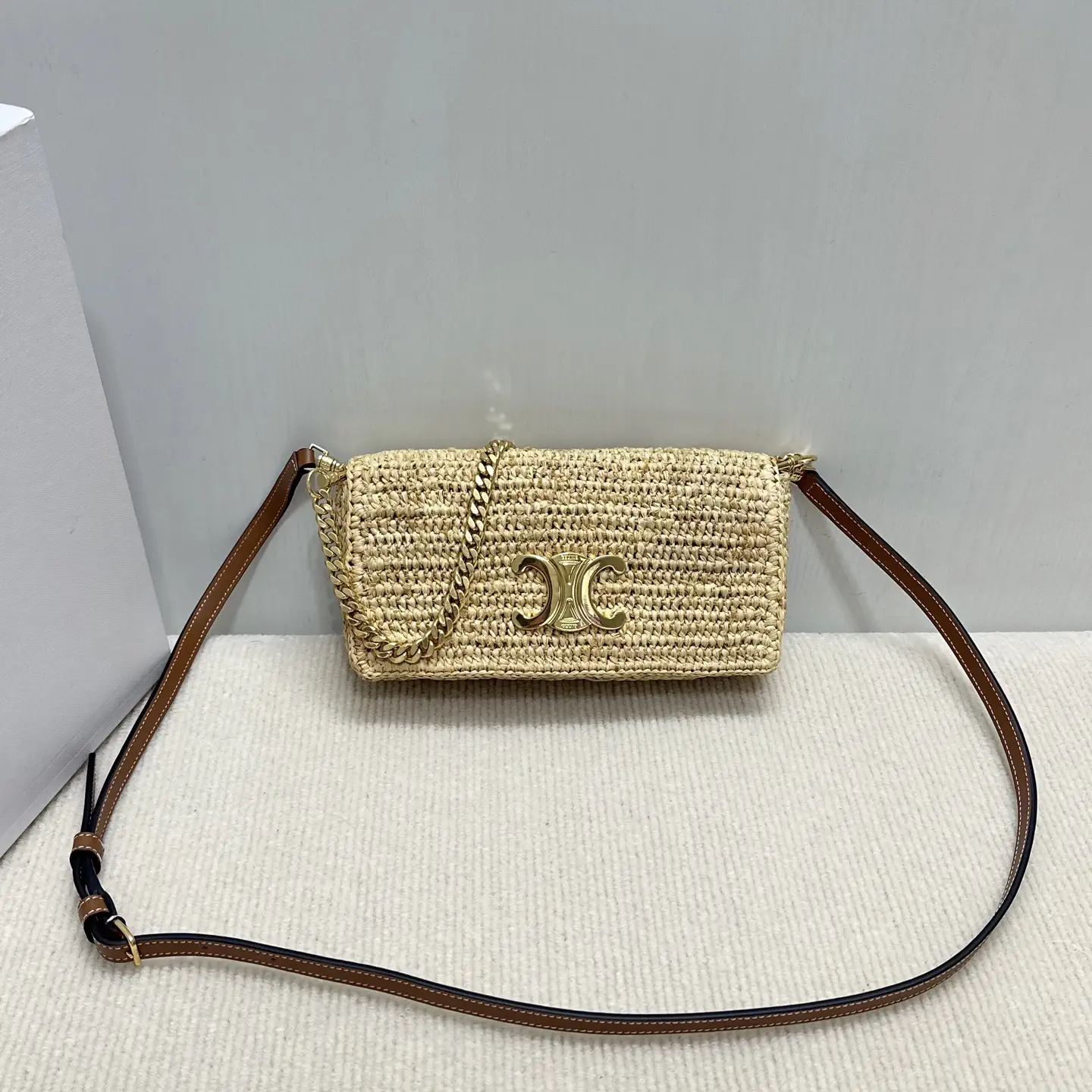 CELINE Raffia Woven Multipochette Bag image 1