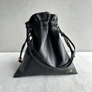 CELINE Black Drawstring Bucket Bag image 1