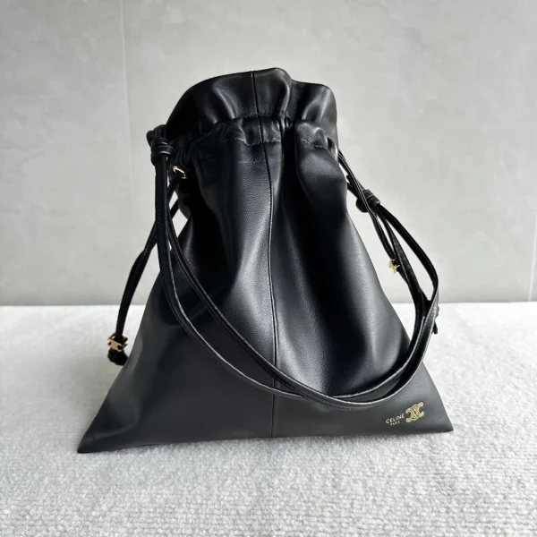 CELINE Black Drawstring Bucket Bag image 1