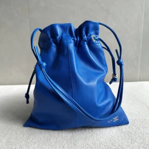 CELINE Blue Drawstring Bucket Bag image 1