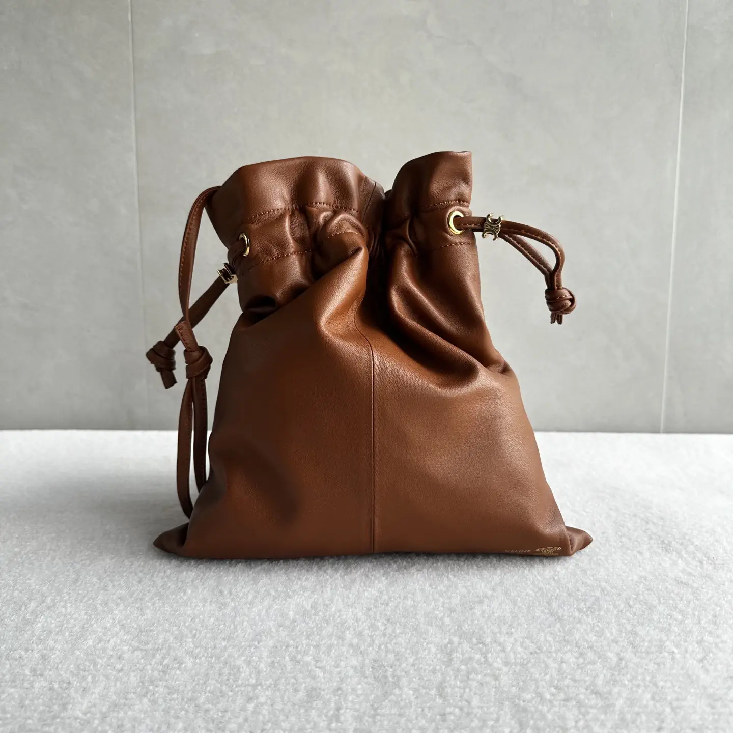 CELINE Brown Drawstring Bucket Bag image 1
