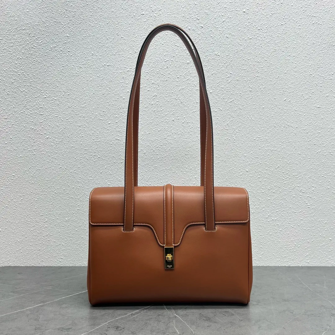 CELINE Tan Leather Shoulder Bag image 1