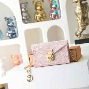 Louis Vuitton Pink Monogram Textile Belt Bag with Chain image 1