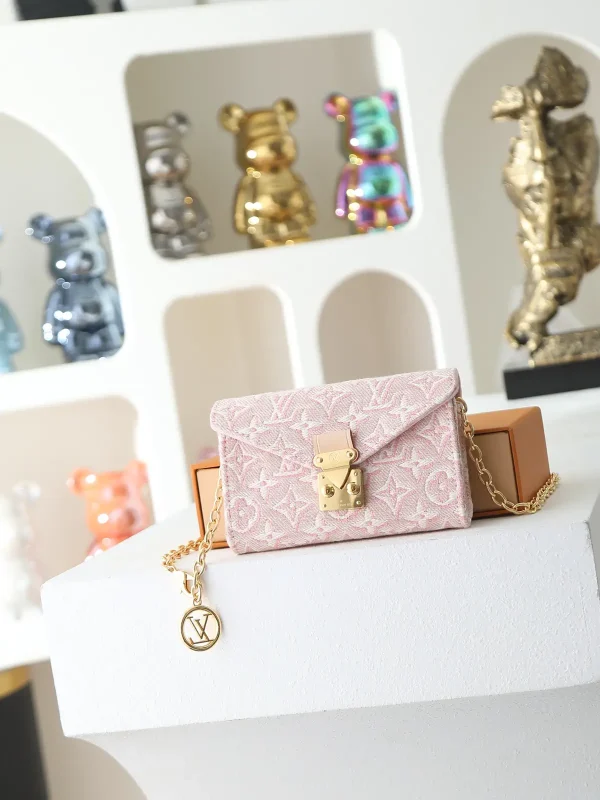 Louis Vuitton Pink Monogram Textile Belt Bag with Chain image 1