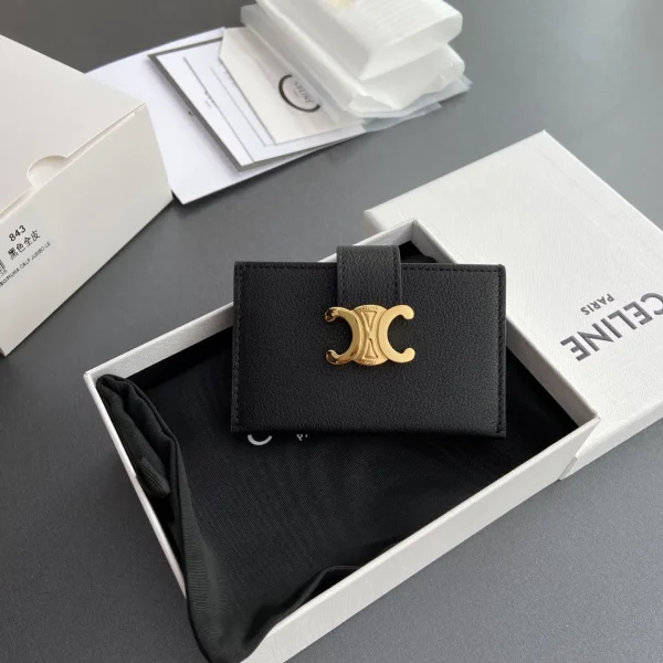 CELINE Accordeon Grained Leather Card Holder image 1