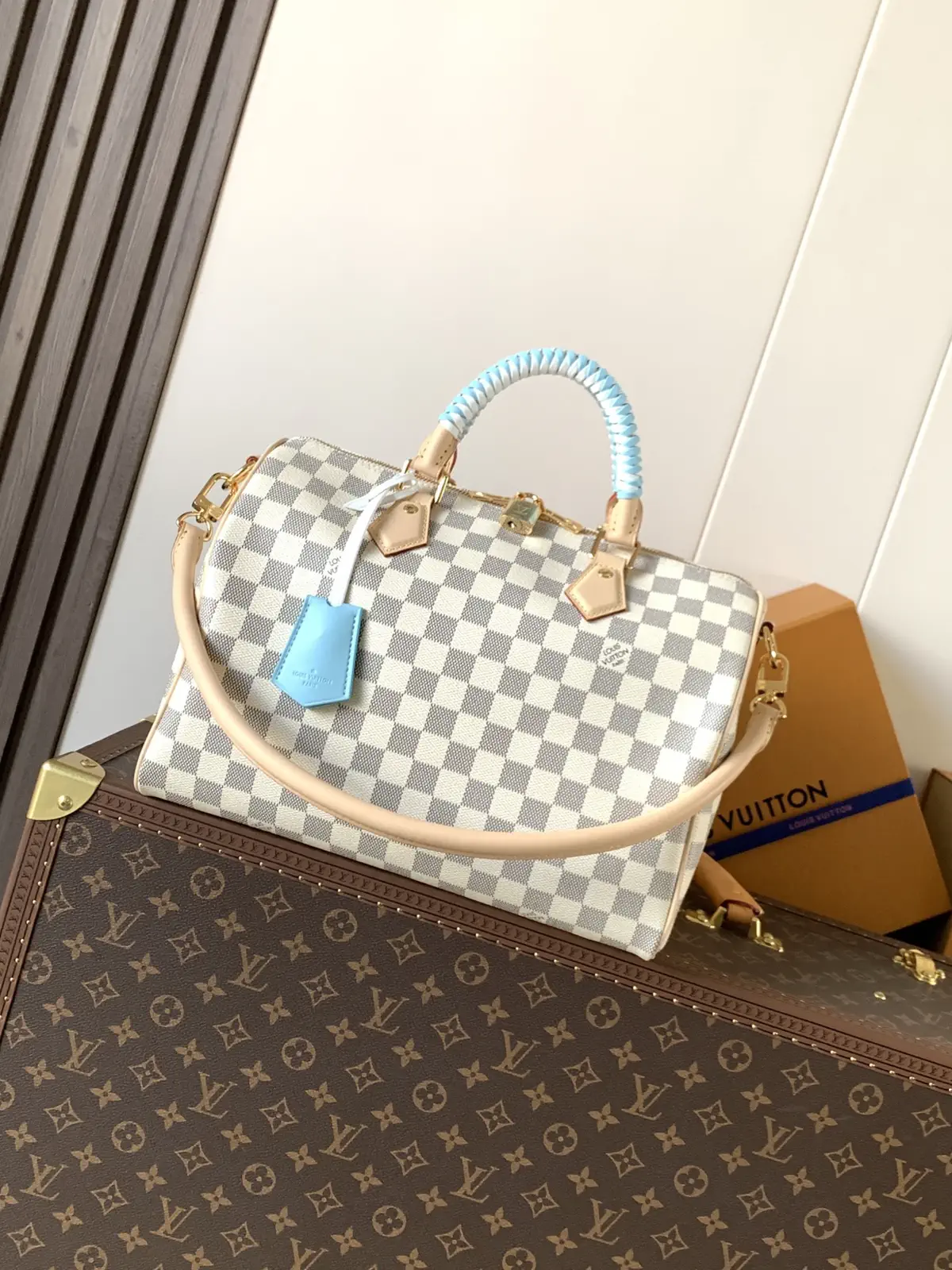 Louis Vuitton Speedy Bandoulière 30 Damier Azur Top Handle Bag image 1