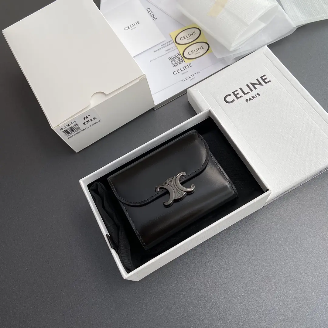 CELINE Triomphe Shiny Calfskin Wallet image 1