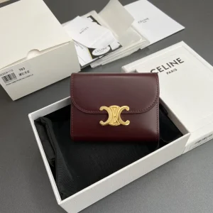 CELINE Triomphe Shiny Calfskin Wallet image 1