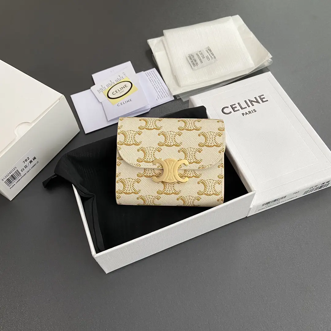 CELINE Triomphe Monogram Short Wallet image 1