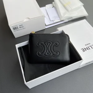 CELINE Triomphe Smooth Calfskin Coin Card Holder image 1