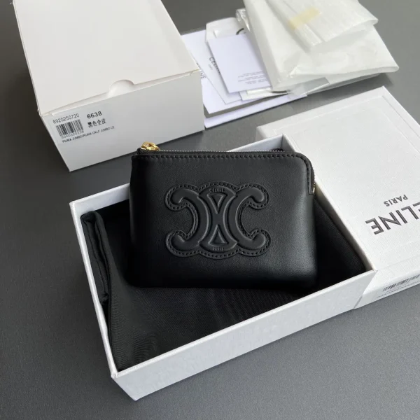 CELINE Triomphe Smooth Calfskin Coin Card Holder image 1