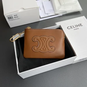 CELINE Triomphe Smooth Calfskin Coin Card Holder image 1