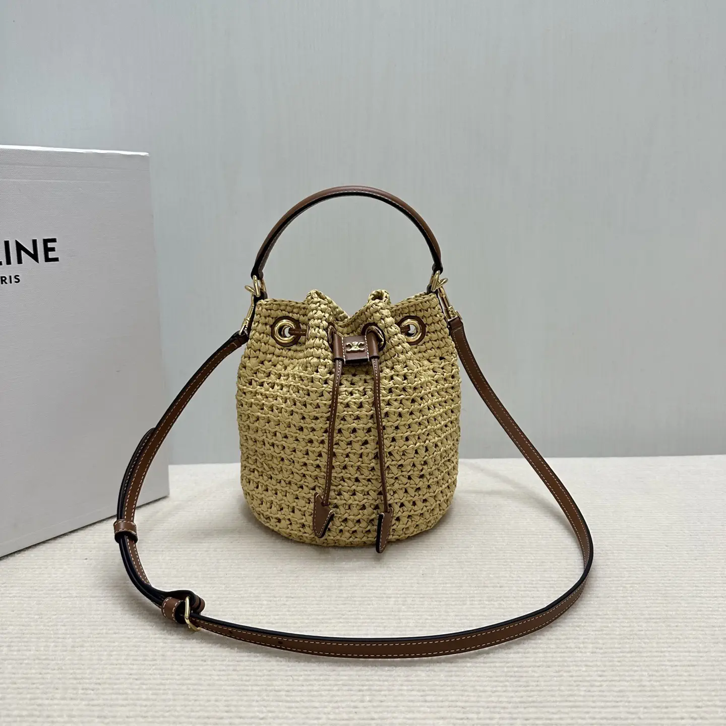 CELINE Woven Teen Clara Bucket Bag image 1