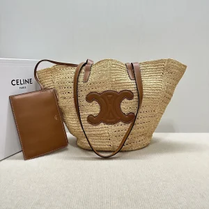 CELINE Woven Triomphe Medium Basket Bag image 1