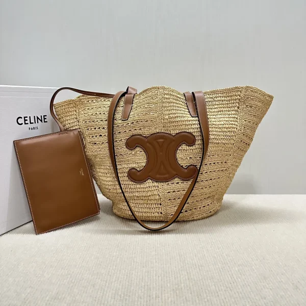 CELINE Woven Triomphe Medium Basket Bag image 1