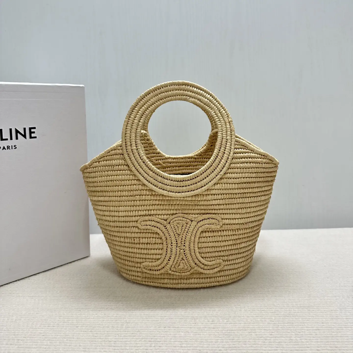 CELINE Raffia Woven Basket Bag image 1