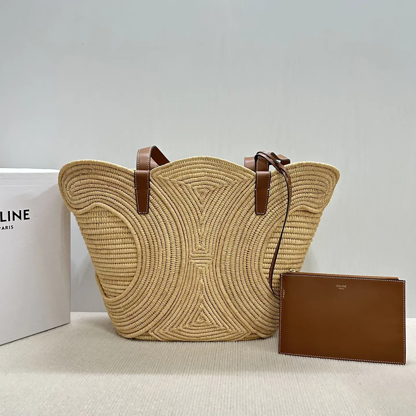 CELINE Medium Woven Triomphe Tote Bag image 1
