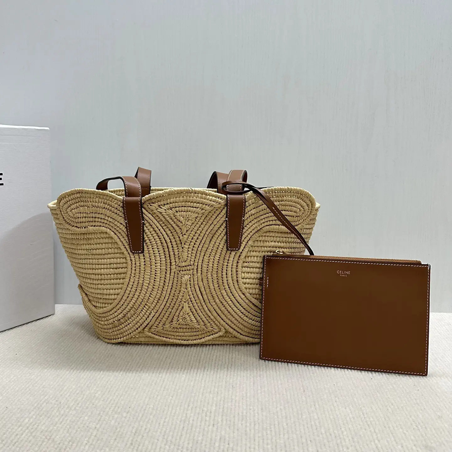 CELINE Woven Triomphe Tote Bag image 1