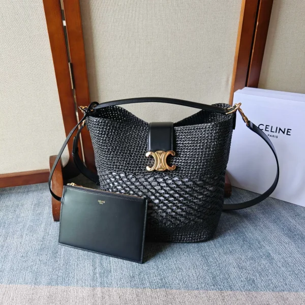 CELINE Woven Bucket Bag with Triomphe Closure image 1
