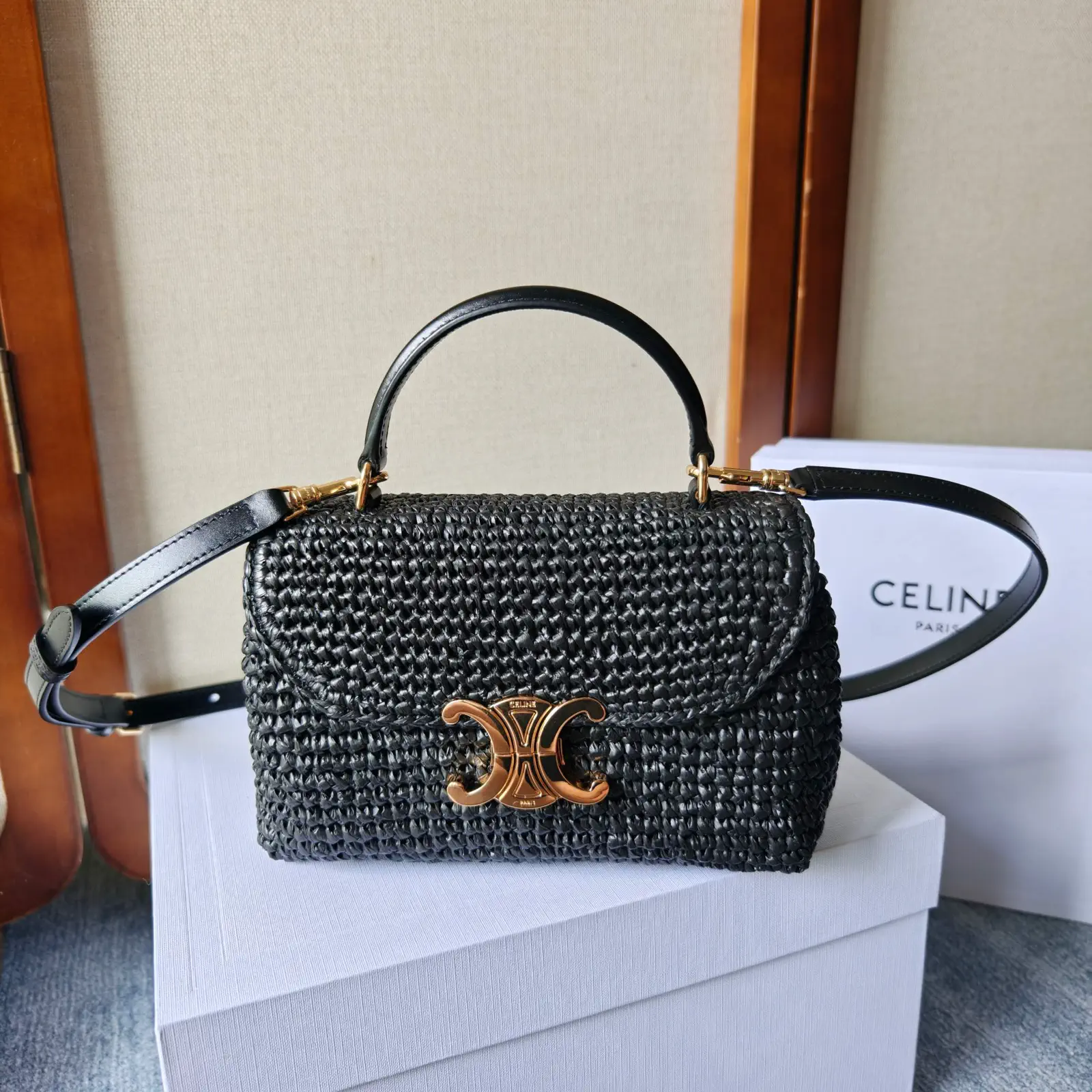 CELINE Teen Nino Woven Top Handle Bag image 1