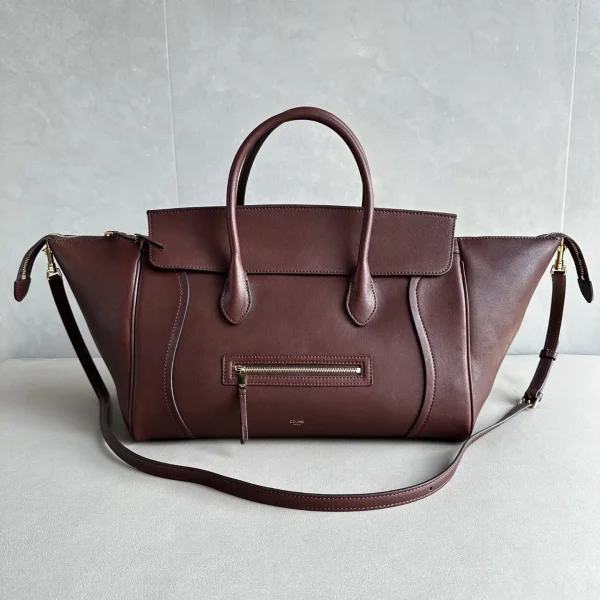 CELINE Dark Brown Leather Top Handle Bag image 1