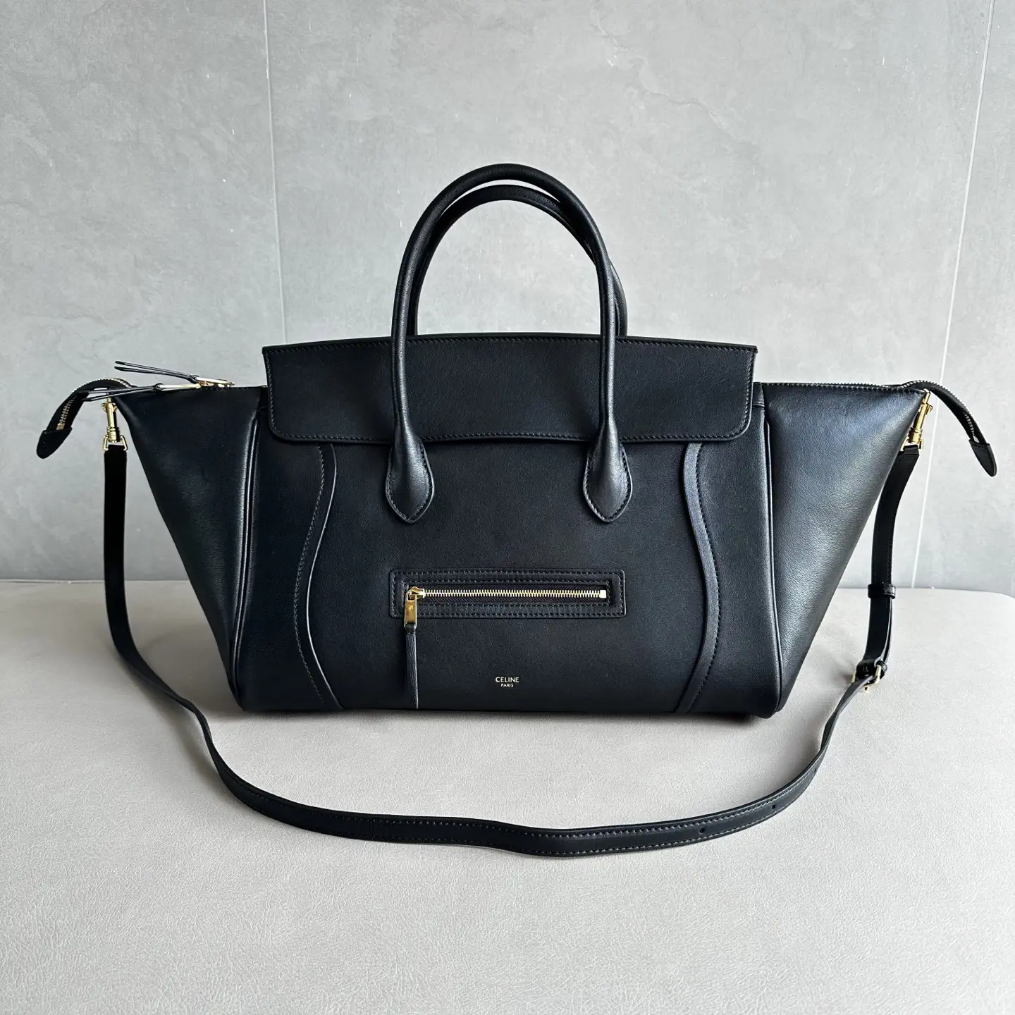 CELINE Black Leather Top Handle Bag image 1