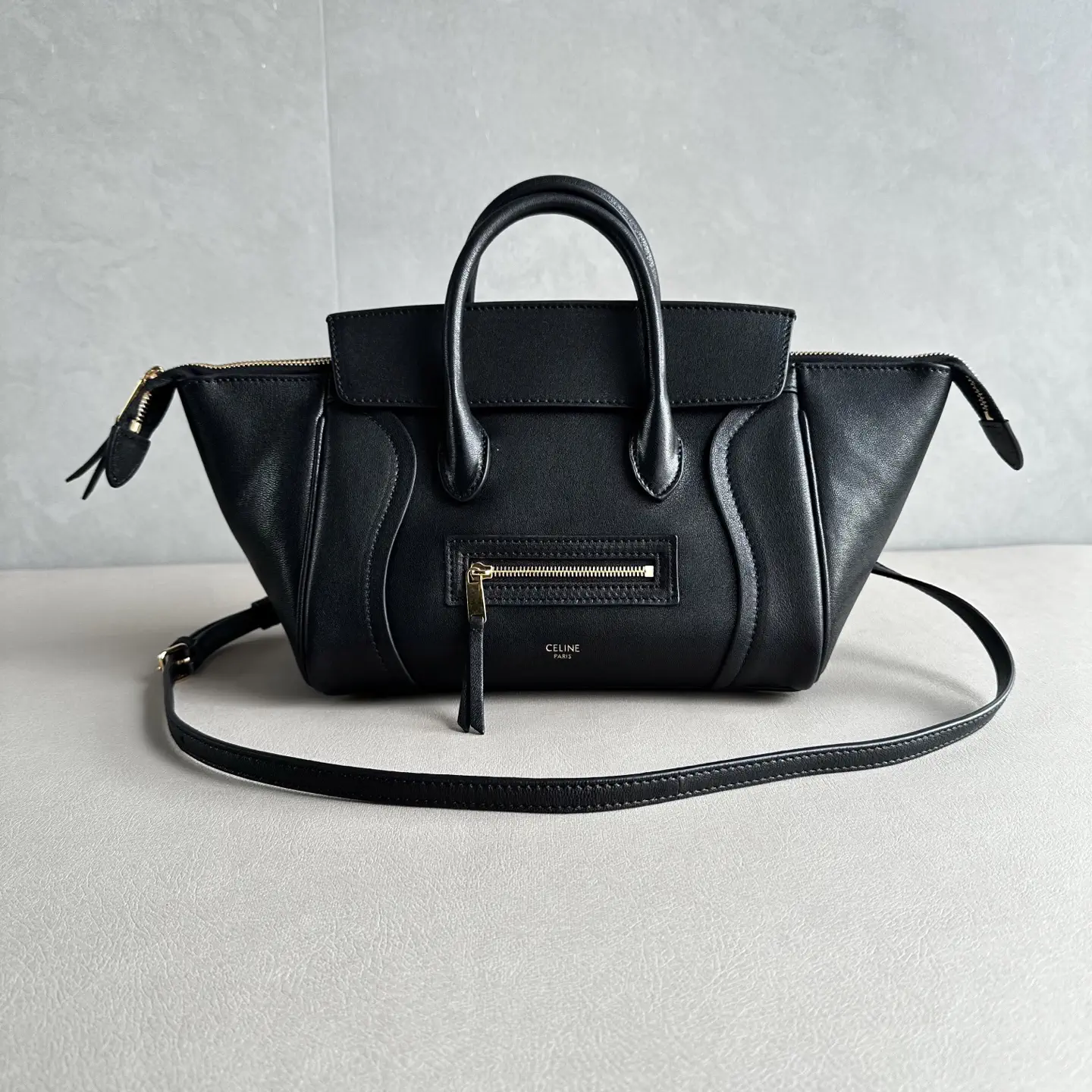 CELINE Black Leather Top Handle Bag image 1