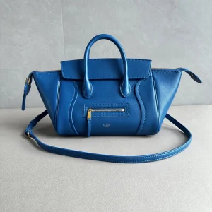 CELINE Blue Leather Top Handle Bag image 1