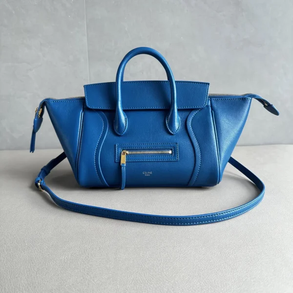 CELINE Blue Leather Top Handle Bag image 1
