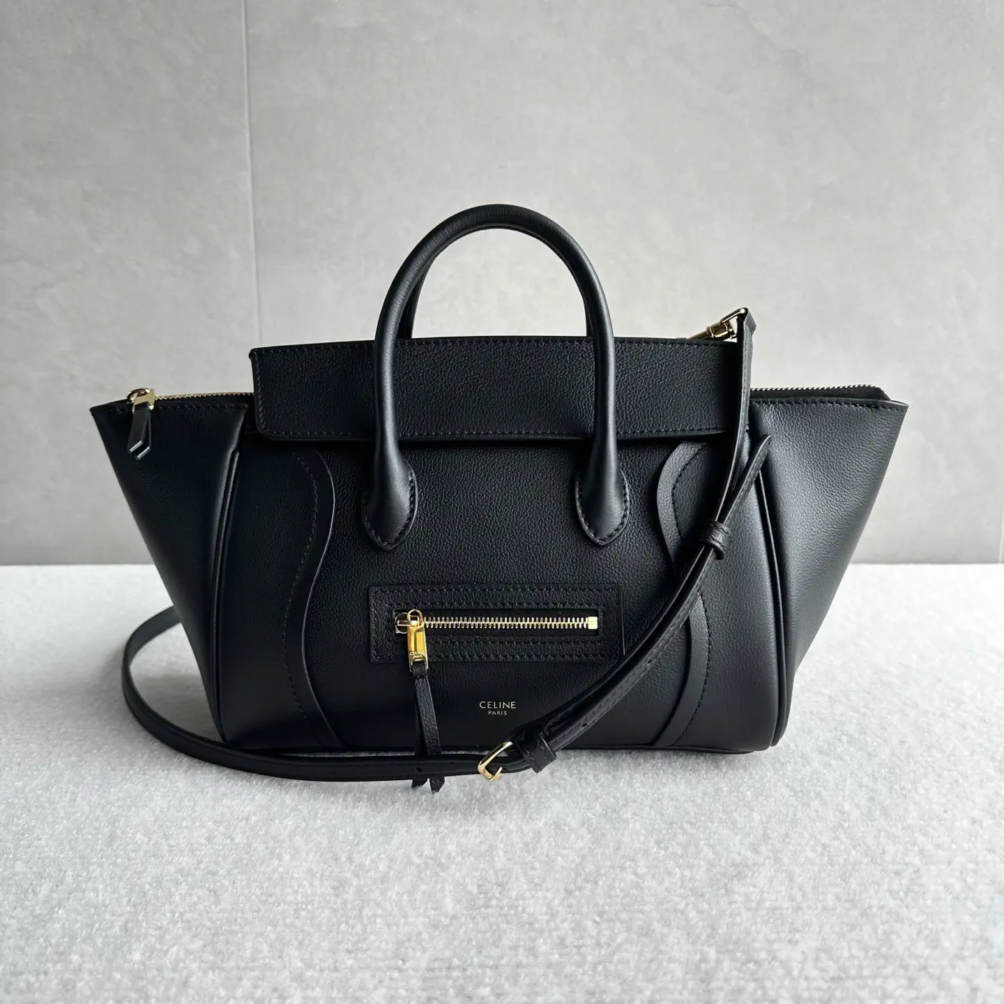 CELINE Black Leather Top Handle Bag image 1